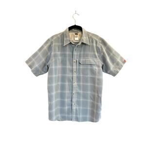 THE NORTH FACE MENS SHORT SLEEVE BUTTON DOWN PLAID SHIRT SIZE S